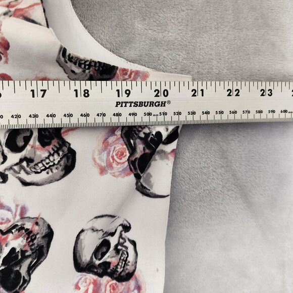 Torrid Dress Womens 14 Skull Rose Print Strappy Criss Cross Fit Flare Skater - Picture 10 of 14